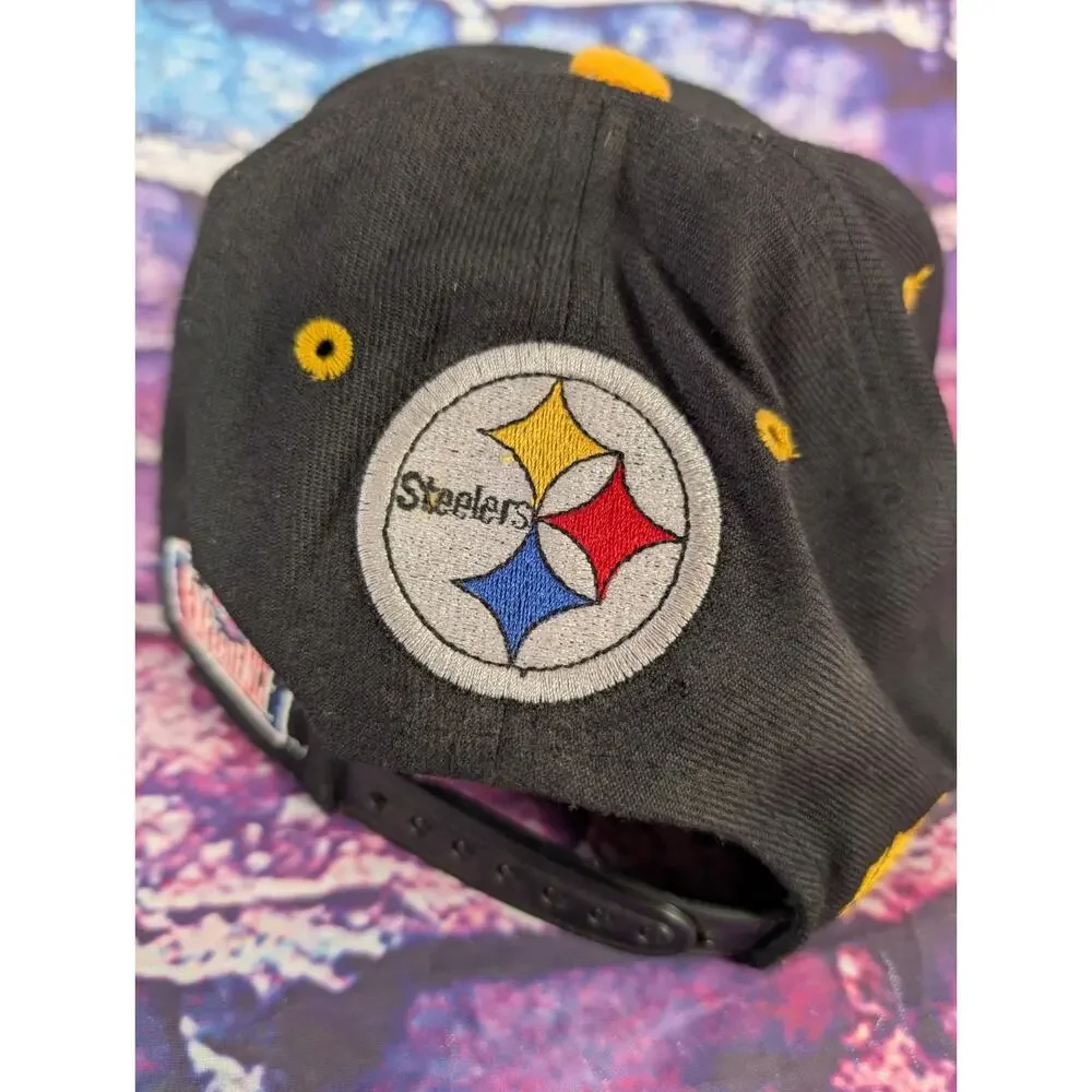 Vintage Pittsburgh Steelers Pro Player NFL Snapback Hat Cap '90s Logo Wool Blend